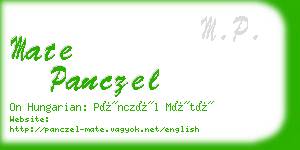 mate panczel business card